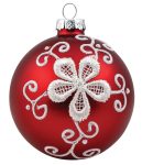 Κόκκινη Γυάλινη Χριστουγεννιάτικη Μπάλα 8cm,Σέτ/6
