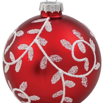 Κόκκινη Γυάλινη Χριστουγεννιάτικη Μπάλα 10cm,Σέτ/4