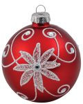 Κόκκινη Γυάλινη Χριστουγεννιάτικη Μπάλα 8cm,Σέτ/6