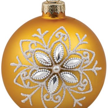 Χρυσή Γυάλινη Χριστουγεννιάτικη Μπάλα 10cm,Σέτ/4