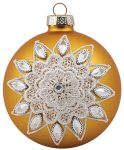 Χρυσή Γυάλινη Χριστουγεννιάτικη Μπάλα 10cm,Σέτ/4