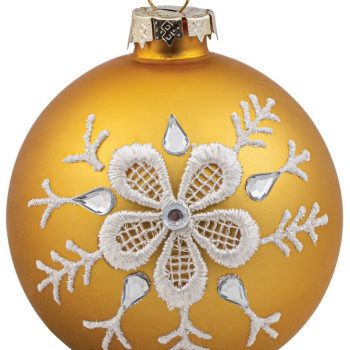Χρυσή Γυάλινη Χριστουγεννιάτικη Μπάλα 8cm,Σέτ/6