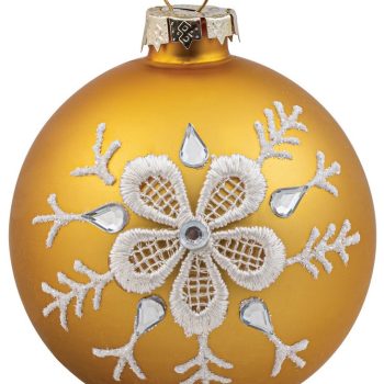 Χρυσή Γυάλινη Χριστουγεννιάτικη Μπάλα 10cm,Σέτ/4