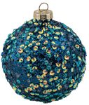Μπλέ Γυάλινη Χριστουγεννιάτικη Μπάλα 8cm,Σέτ/6