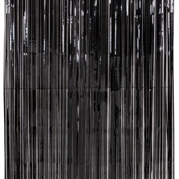 Μάυρη Μεταλλιζέ Διακοσμητική Κουρτίνα 100 x 200(h)cm