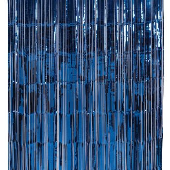 Μπλέ Μεταλλιζέ Διακοσμητική Κουρτίνα 100 x 200(h)cm