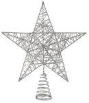Ασημί Αστέρι Κορυφή Δέντρου 23 x 26cm
