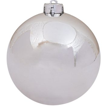 Ασημί Πλαστική Γυαλιστερή Χριστουγεννιάτικη Μπάλα 15cm
