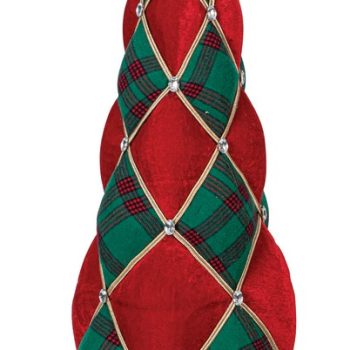 Κόκκινο Πάνινο Χριστουγεννιάτικο Δέντρο Κώνος 29 x 78cm