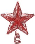 Κόκκινο Γκλίττερ Αστέρι Κορυφή Δέντρου 25 x 30cm
