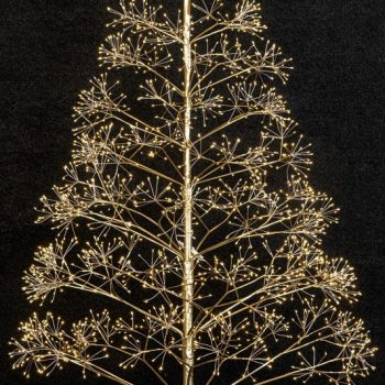 Χρυσό Φωτιζόμενο Δέντρο Με 1500 Led Copper  Φωτάκια Θερμού Φωτισμού ,Μετασχηματιστή ip44 Και Dimmer 150(h)cm