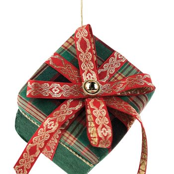 Πράσινη Πάνινη Χριστουγεννιάτικη Μπάλα 10 x 10 x 11cm