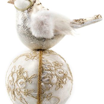 Χριστουγεννιάτικο Διακοσμητικό Πουλί Σε Μπάλα 15 x 22 x 29(h)cm