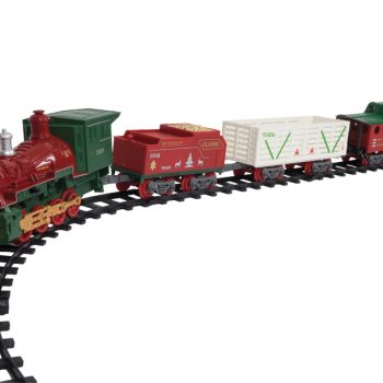 Χριστουγννιάτικο Τρένο 4 Βαγονίων Με Κίνηση , Ήχο , Φώς Και Εφέ Καπνού Μπαταρίας 170 x 100cm