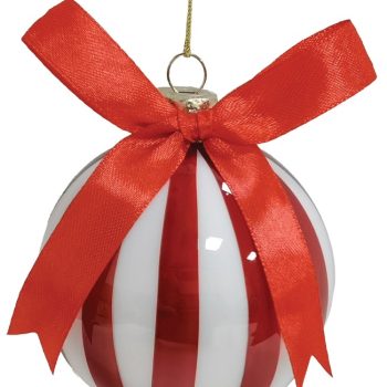Κόκκινη Γυάλινη Χριστουγεννιάτικη Μπάλα 8cm ,Σέτ/6 Τεμαχίων