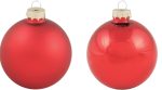 Κόκκινη Γυάλινη Χριστουγεννιάτικη Μπάλα Μάτ Και Γυαλιστερή 10cm , Σέτ/4 Τεμαχίων