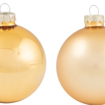 Χρυσή Γυάλινη Χριστουγεννιάτικη Μπάλα Μάτ Και Γυαλιστερή 10cm , Σέτ/4 Τεμαχίων