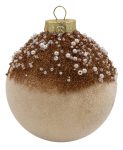 Χάλκινη Βελουτέ Πλαστική Χριστουγεννιάτικη Μπάλα 12cm,Σέτ/2 Τεμαχίων