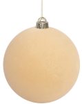 Χρυσή Βελουτέ Πλαστική Χριστουγεννιάτικη Μπάλα 12cm,Σέτ/2 Τεμαχίων