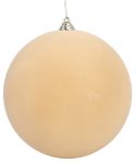 Μπέζ Βελουτέ Πλαστική Χριστουγεννιάτικη Μπάλα 20cm