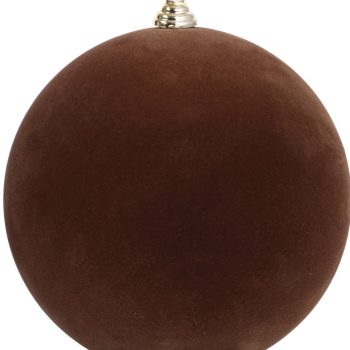 Καφέ Βελουτέ Πλαστική Χριστουγεννιάτικη Μπάλα 20cm