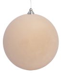 Μπέζ Βελουτέ Πλαστική Χριστουγεννιάτικη Μπάλα 20cm