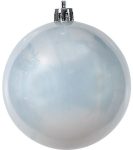 Πλαστική Ασημί Περλέ Χριστουγεννιάτικη Μπάλα 8cm ,Σέτ/6