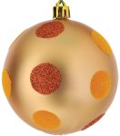 Χρυσή Χριστουγεννιάτικη Μπάλα 8cm,Σέτ/6