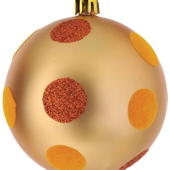 Χρυσή Χριστουγεννιάτικη Μπάλα 8cm,Σέτ/6