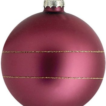 Μώβ Γυάλινη Χριστουγεννιάτικη Μπάλα 8cm,Σέτ/6