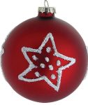 Κόκκινη Γυάλινη Χριστουγεννιάτικη Μπάλα 8cm,Σέτ/6