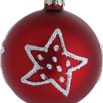 Κόκκινη Γυάλινη Χριστουγεννιάτικη Μπάλα 10cm,Σέτ/4