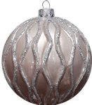 Καφέ Γυάλινη Χριστουγεννιάτικη Μπάλα 8cm,Σέτ/6