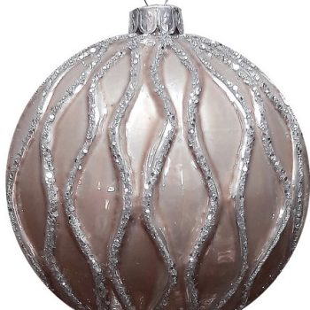 Καφέ Γυάλινη Χριστουγεννιάτικη Μπάλα 8cm,Σέτ/6