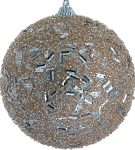 Χάλκινη Πλαστική Χριστουγεννιάτικη Μπάλα 8cm,Σέτ/6