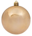 Χρυσή Γυαλιστερή Πλαστική Χριστουγεννιάτικη Μπάλα 10cm ,Σέτ/4