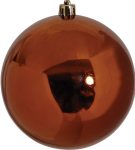 Χάλκινη Πλαστική Γυαλιστερή  Χριστουγεννιάτικη Μπάλα 10cm ,Σέτ/4