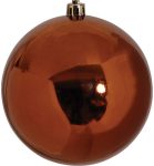 Χάλκινη Πλαστική Γυαλιστερή Χριστουγεννιάτικη Μπάλα 8cm,Σέτ/6