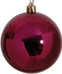 Μώβ Γυαλιστερή Χριστουγεννιάτικη Μπάλα 8cm,,Σέτ/6