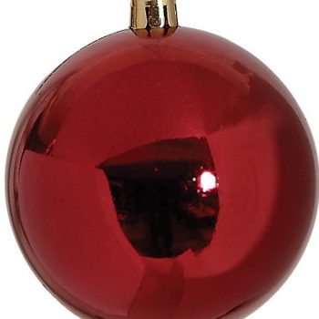 Μώβ Γυαλιστερή Χριστουγεννιάτικη Μπάλα 10cm,Σέτ/4