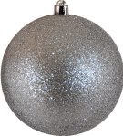 Ασημί Πλαστική Χριστουγεννιάτικη Μπάλα Διακόσμησης Με Γκλίτερ 30cm