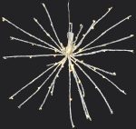 Λευκή Led Φωτιζόμενη Χριστουγεννιάτικη Μπάλα Αχινός Με 75Led Μπαταρίας 40cm