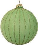 Πράσινη Γυάλινη Χριστουγεννιάτικη Μπάλα 8cm,Σέτ/6
