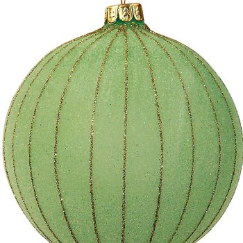 Πράσινη Γυάλινη Χριστουγεννιάτικη Μπάλα 10cm,Σέτ/4
