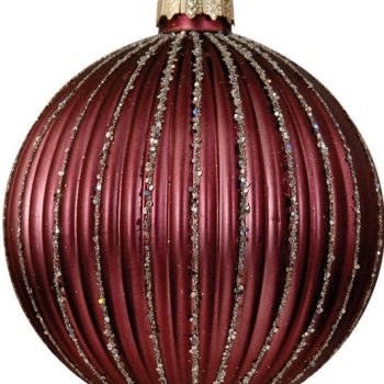 Μώβ Γυάλινη Χριστουγεννιάτικη Μπάλα 8cm,Σέτ/6