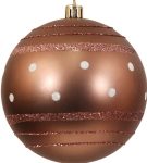 Χάλκινη Πλαστική Χριστουγεννιάτικη Μπάλα 8cm,Σέτ/6