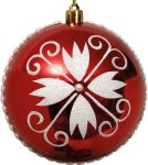 Κόκκινη Πλαστική Χριστουγεννιάτικη Μπάλα 10cm,Σέτ/4