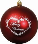 Κόκκινη Πλαστική Χριστουγεννιάτικη Μπάλα 10cm,Σέτ/6