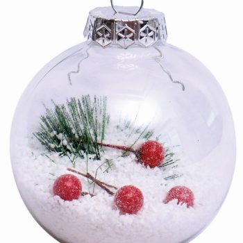 Διάφανη Πλαστική Χριστουγεννιάτικη Μπάλα 10cm,Σέτ/2