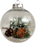 Διάφανη Πλαστική Χριστουγεννιάτικη Μπάλα 8cm,Σέτ/3